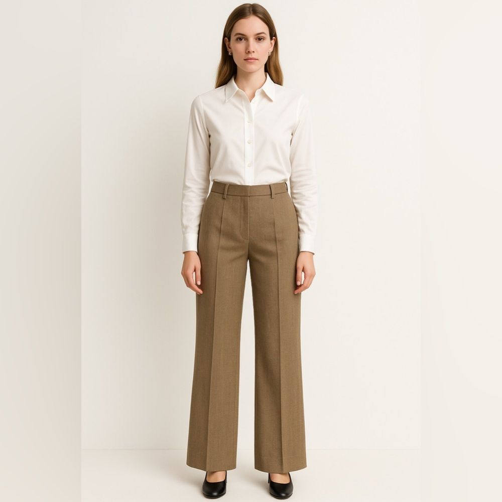 Akris Wool Blend Wide Leg Dress Pants Switzerland Size 8